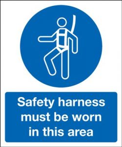 Safety Harness In This Area Safety Sign
