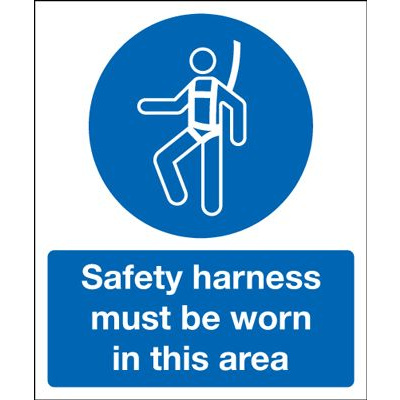 Safety Harness In This Area Safety Sign