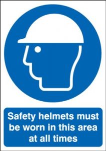 Safety Helmets Must Be Worn At All Times Safety Sign - Portrait
