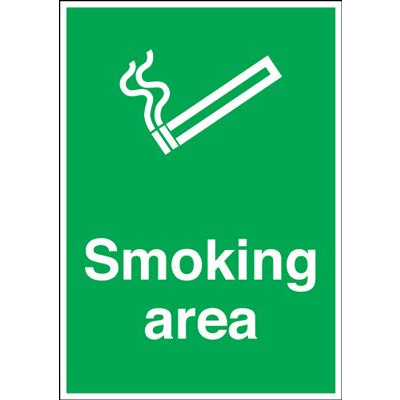 Smoking Area Safe Condition Safety Sign - Portrait