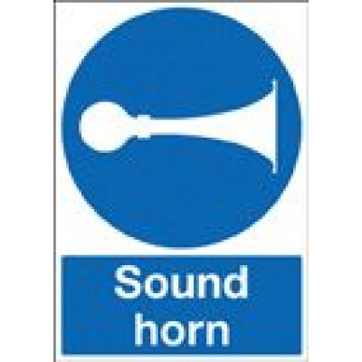 Sound Horn Mandatory Safety Sign - Portrait