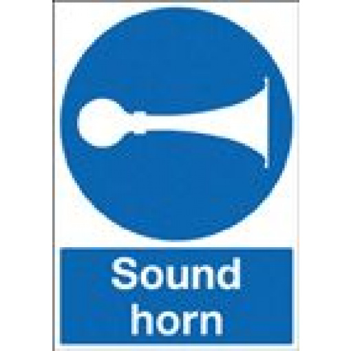 Sound Horn Mandatory Safety Sign - Portrait