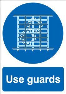 Use Guards Mandatory Safety Sign - Portrait