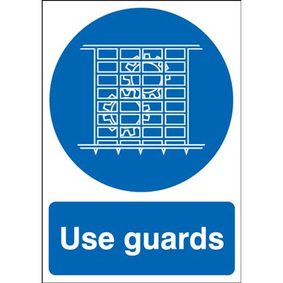 Use Guards Mandatory Safety Sign - Portrait