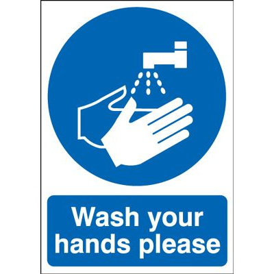 Wash Your Hands Please Safety Sign - Portrait