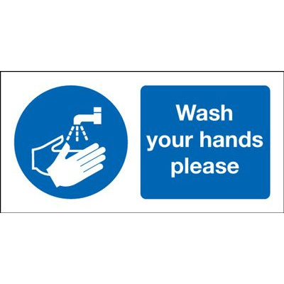 Wash Your Hands Please Safety Sign - Landscape