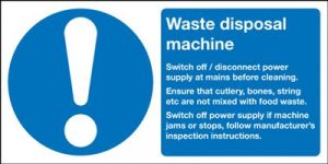 Waste Disposal Machine Information Safety Sign - Landscape