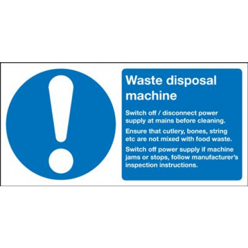 Waste Disposal Machine Information Safety Sign - Landscape