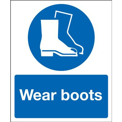 Wear Boots Mandatory Safety Sign