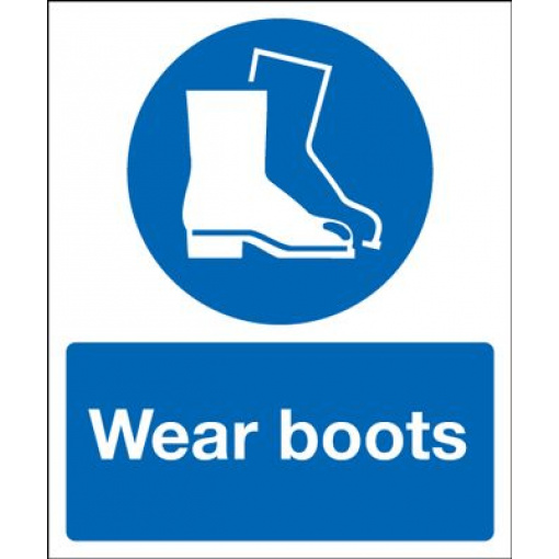 Wear Boots Mandatory Safety Sign