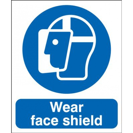 Wear Face Shield Mandatory Safety Sign - Portrait