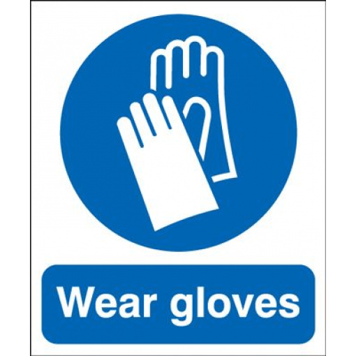 Wear Gloves Mandatory Safety Sign - Portrait