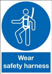 Wear Safety Harness Mandatory Safety Sign - Portrait