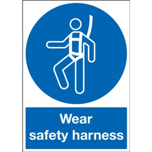Wear Safety Harness Mandatory Safety Sign - Portrait