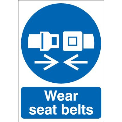 Wear Seat Belts Mandatory Safety Sign - Portrait