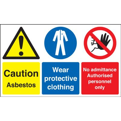 Danger Asbestos Wear Protective Clothing Safety Sign