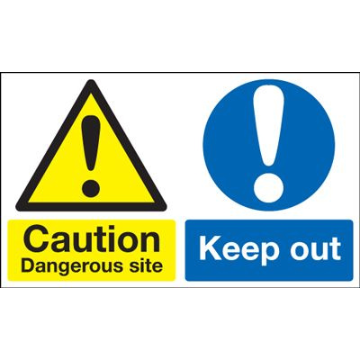 Caution Dangerous Site Keep Out Multi Message Safety Sign - Landscape