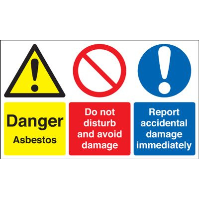 Danger Asbestos / Report Damage Immediately Safety Sign