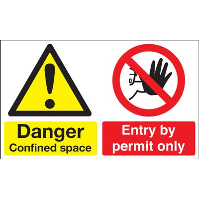 Danger Confined Space Entry By Permit Only Safety Sign - Landscape