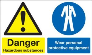 Hazardous / Wear Protective Equipment Multi-Message Safety Sign