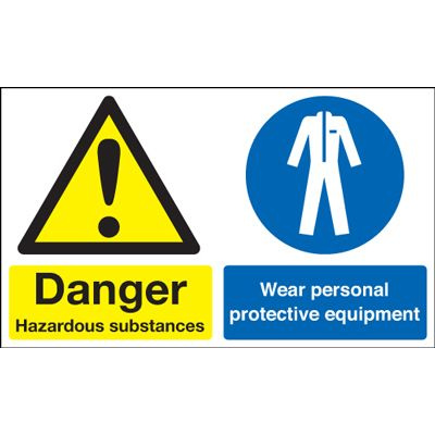 Hazardous / Wear Protective Equipment Multi-Message Safety Sign