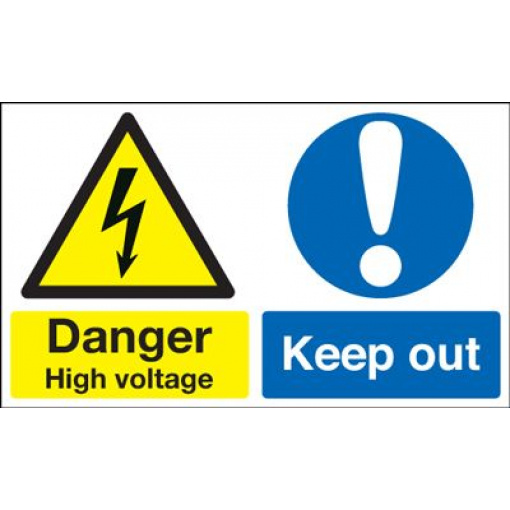 Danger High Voltage Keep Out Multi Message Safety Sign - Landscape