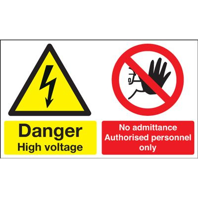 Danger High Voltage No Admittance Safety Sign - Landscape