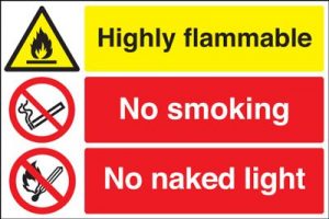 Highly Flammable / No Smoking Safety Sign - Landscape