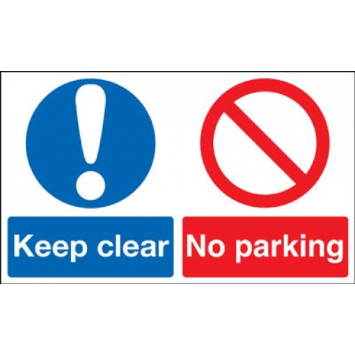 Keep Clear No Parking Multi Message Safety Sign - Landscape