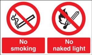 No Smoking No Naked Light Multi Message Safety Sign - Landscape