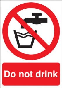 Do Not Drink & Tap Symbol Prohibition Safety Sign - Portrait