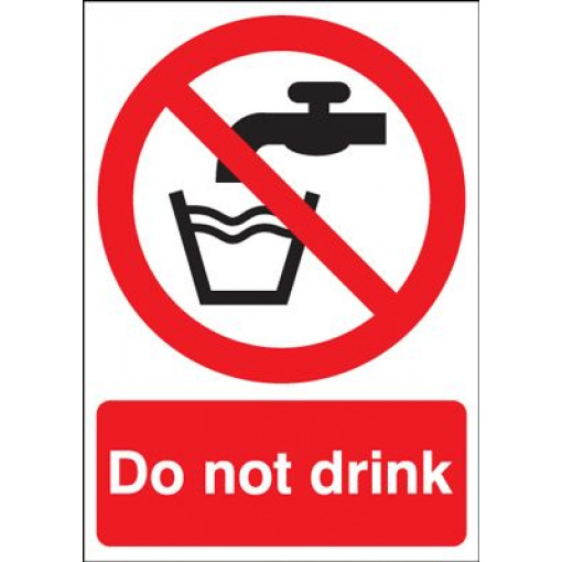 Do Not Drink & Tap Symbol Prohibition Safety Sign - Portrait