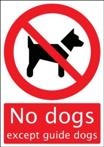 No Dogs Except Guide Dogs Safety Sign - Portrait