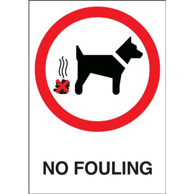 No Fouling Prohibition Safety Sign - Portrait
