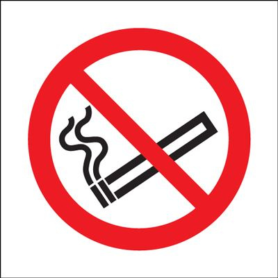 No Smoking Symbol Safety Sign - Square