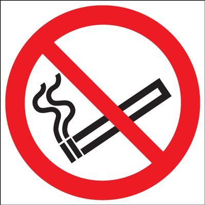 No Smoking Symbol Safety Sign - Die Cut Circlular