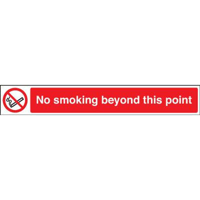 No Smoking Beyond This Point Safety Sign - Landscape