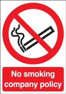 No Smoking Company Policy Safety Sign - Portrait