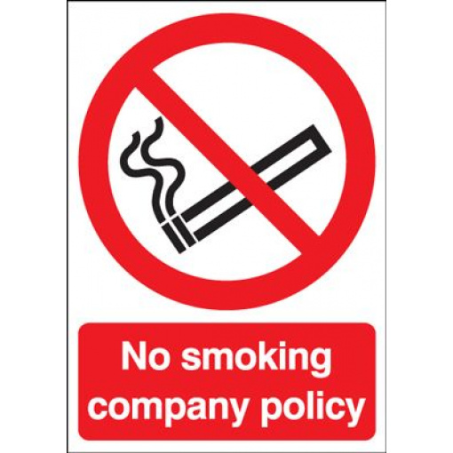 No Smoking Company Policy Safety Sign - Portrait