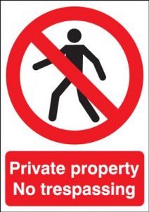 Private Property No Trespassing Safety Sign