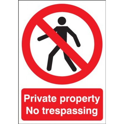 Private Property No Trespassing Safety Sign