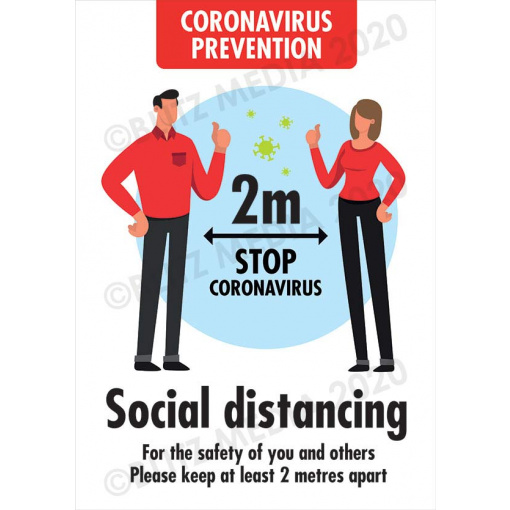 Blitz Media Coronavirus Signs Coronavirus-Prevention Social Distancing