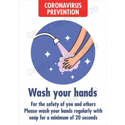 Blitz Media Coronavirus Signs Schools Coronavirus Prevention Wash Hands Poster