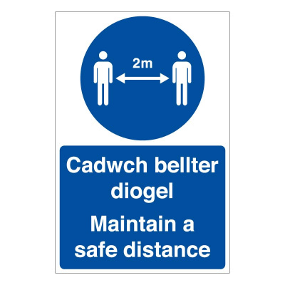 BLZ-COV19-39 Maintain a safe distance Welsh