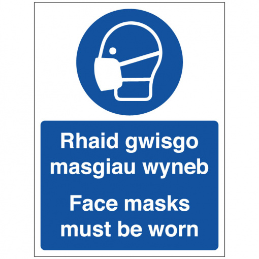 BLZ-COV19-45 Face Masks Must Be Worn Welsh